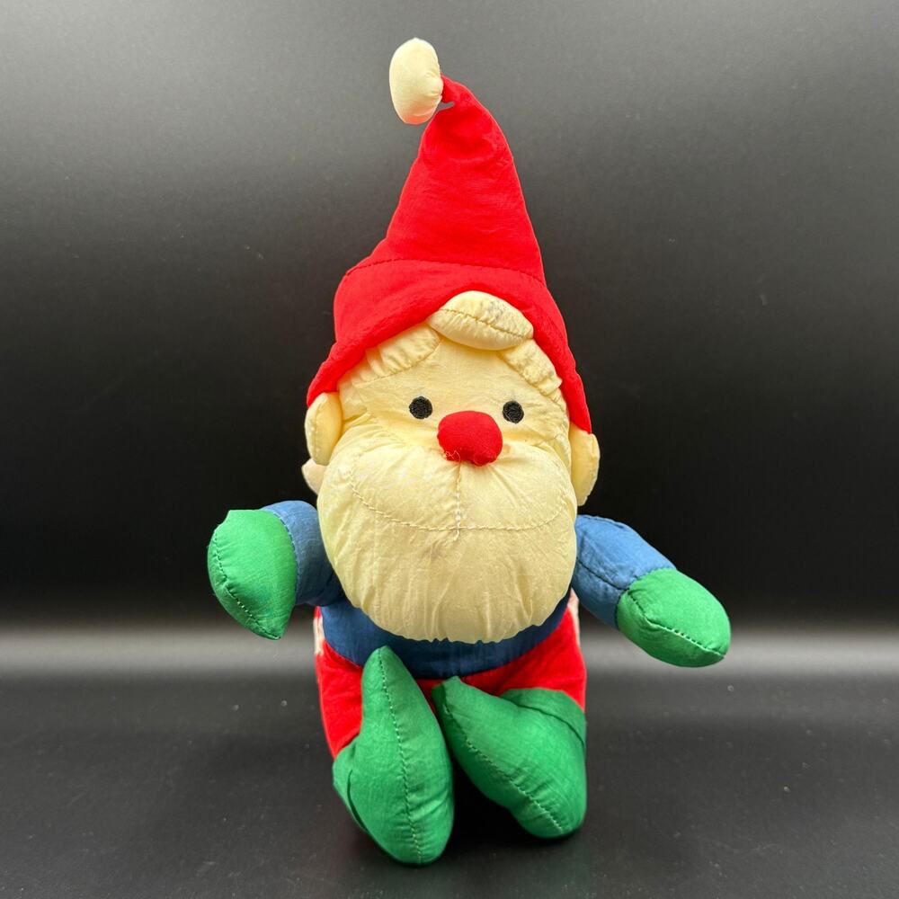 Vintage Nylon Santa Puffy Plush Toy